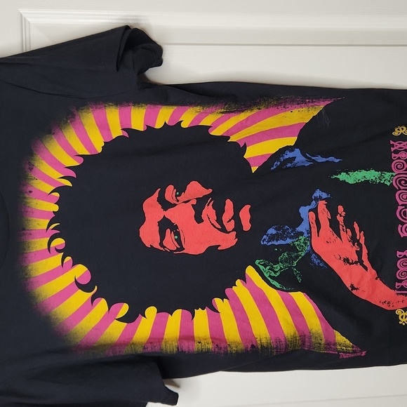 Banyan Island Men's Black Jimi Hendrix Swirl Subway Short Sleeve T-shirt Size M - Picture 2 of 5